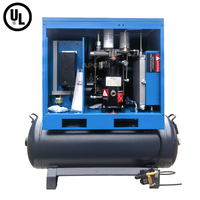 Compresseur d'air à vis lubrifié de 2,2 à 7,5 kW avec variateur à aimant permanent et réservoir d'air