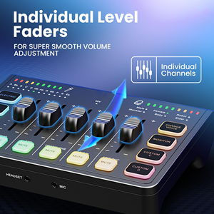 Nueva Tarjeta de Sonido Multifunción DC5V USB 2.0 XLR 3.5mm Inalámbrica con Cancelación de Ruido, Compatible con 2 Dispositivos, Mezclador de Audio en Vivo - Product Image 3