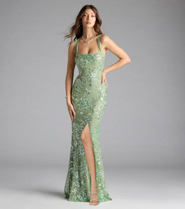 Nouvelle robe européenne et américaine très vendue pour le printemps et l'été, tendance et sexy, dos ouvert, fente haute, robe élégante - Product Image 6