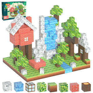 子供用プラスチックブロックを学ぶ子供用,子供用,Mine Creative Magnet Fun World Set Fidget <span class=keywords><strong>Puzzle</strong></span> Cube磁気タイル - Product Image 2