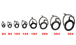 6 #8 #10 #12 #16 #20 #25 #30 # <span class=keywords><strong>Taille</strong></span> mixte Anneaux En Céramique guides De Canne À pêche Bague Double Pied D'appât Ensemble Guides De Tige - Product Image 3