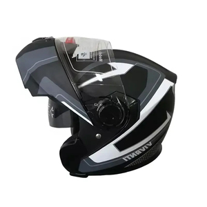 Casco de motocicleta modular de carreras para adultos barato casco de Motocross de moto abatible hacia arriba negro fresco con lente dual - Product Image 1