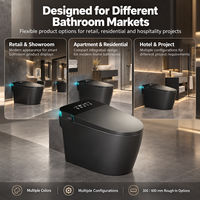 WC intelligent sans réservoir, bidet de luxe intelligent, ouverture automatique, lumière LED bleue, affichage numérique HD, télécommande