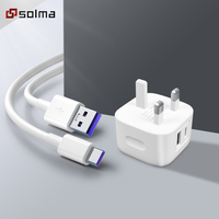 Cargador de Pared USB Tipo C PD Multifuncional, Material ABS Duradero, Protección OTP, Salida para Teléfono Inteligente, Enchufe del Reino Unido
