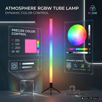 Lampu Lantai Sudut Modern RGBIC RGB Kontrol Aplikasi Sinkronisasi Musik WiFi Pencahayaan Ambient LED Tripod untuk Ruang Gaming