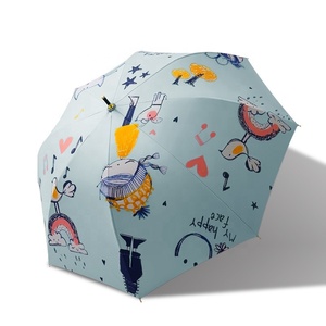 Sáng tạo mô hình dễ thương Kem chống nắng tự động mở sợi thủy tinh thẳng ô với <span class=keywords><strong>PU</strong></span> móc xử lý - Product Image 6