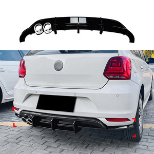 Amp-Z Rear Lip Spoiler Piano Black Matte Finish For Volkswagen Polo Mk5 6R 2009-2014 Tuning Style - Product Image 1