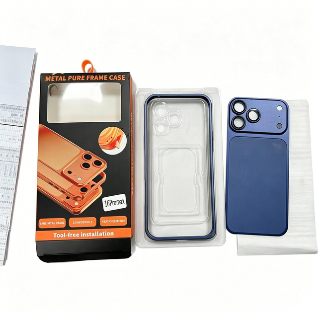 Metal Frame Aluminum Alloy Integrated Matte Back Sticker Suitable for 13-16 Pro/Promax Transforms Into  17pro/17promax