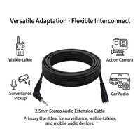 Cable de Extensión de Audio TRS de 2.5mm, Ángulo Recto de 90 Grados, Macho a Hembra, para Micrófono y Cámara, OEM de Fábrica