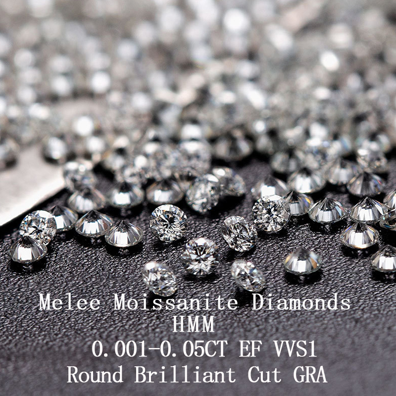 HMOIS melee diamond EF color cut VVS1 white round brilliant natural loose wholesale moissanite diamonds for moissanite jewelry