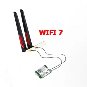 BE200 WiFi 7 M.2 Card Blue tooth 5.4 BE200NGW 2.4G/5G/6GHz Wireless Adapter Network Card with Antennas Better than AX210