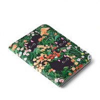 Porte-passeport compact de voyage en PU de haute qualité, motif uni, fermeture ouverte, léger et portable avec fenêtre transparente pour l'identité