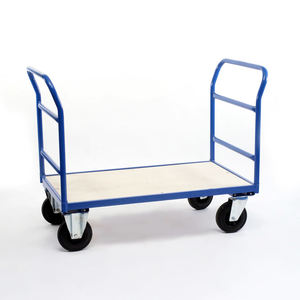 Entrepôt de stockage de cargaison Transport à double extrémité Métal lourd PU OEM Revêtement en poudre Chariot à plate-forme robuste en acier au carbone ISO9001 - Product Image 4