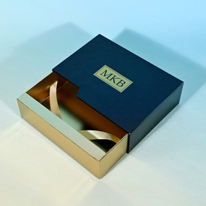 Boîte à tiroir magnétique de luxe en papier pour parfum, cosmétiques, bijoux, montres, lunettes de soleil, avec finition brillante et coins métalliques - Product Image 1