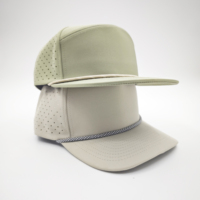 Nuevo Diseño, Gorras de Béisbol Unisex con Logotipo Metálico Bordado en 3D, Corte Láser Perforado, Ajustables, Impermeables, de 6 Paneles, Dobby Argyle