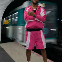 Veste zippée réfléchissante avec logo personnalisé, en nylon, ensemble de survêtements sportifs à séchage rapide, coupe-vent unisexe, ensembles courts