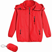 Veste de pluie professionnelle pour enfant en PU enduit, coupe-vent respirant et imperméable, écologique, à capuche, idéale pour la randonnée