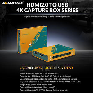 Carte de <span class=keywords><strong>capture</strong></span> vidéo AVMATRIX 4K vers USB3.0 avec sortie en boucle pour jeux et caméra, compatible Xbox, PS4, Wii, Nintendo Switch - Product Image 2