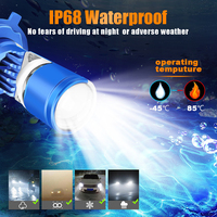 Phare de projecteur LED mini H4 AKE X6 70W 1 pouce universel 6000K 7000Lm, faisceau haut/bas, étanche IP68