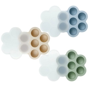 Plateau de congélation pour aliments pour bébés avec couvercles, récipient de stockage en silicone pour aliments pour bébés faits maison - Product Image 1