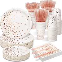 Assiettes et serviettes, fournitures de fête, assiettes et serviettes en papier, vaisselle jetable, vaisselle de fête pour anniversaire, mariage, remise de diplôme