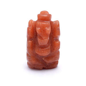 Statue de Ganesh en cristal d'aventurine rouge naturel - Petite idole de Ganesh sculptée à la main pour la décoration de la maison et du bureau - Product Image 1