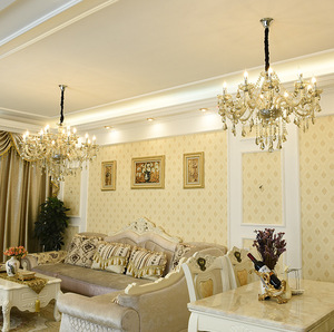 Lámpara Colgante de Cristal Dorado con Base para Bombilla E26, LED Blanco Cálido de 3500K, Altura Ajustable, Acero Inoxidable, Garantía de 5 Años - Product Image 3