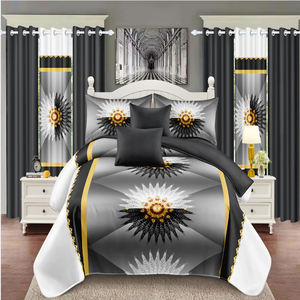 高級ベッドシート12個キングサイズ寝具シートセットカーテン付き120GSMマイクロファイバーダビットカバーリビングルーム用カーテン - Product Image 6