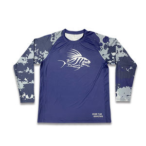 Chemise de pêche à manches longues grande taille, design personnalisé de protection solaire élastique, motif imprimé par sublimation, OEM 100% polyester - Product Image 2