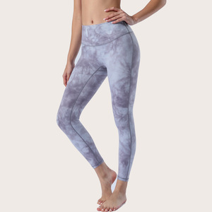 Mallas personalizadas para mujer, entrenamiento al aire libre, Yoga, deporte, suave, Control de barriga, alta elasticidad, levantamiento de glúteos, Tie Dye, mallas de Yoga de cintura alta - Product Image 2