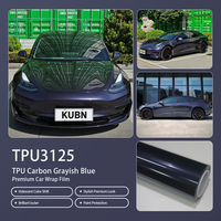 Film de protection de voiture en TPU extensible de haute qualité, film de changement de couleur TPU gris bleuâtre, vinyle mat pour enveloppement de voiture, film de changement de couleur