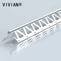Profilé d'angle en métal perforé en forme de Z VIVIAN avec rebord lisse pour le plâtrage de cloisons sèches et la finition murale