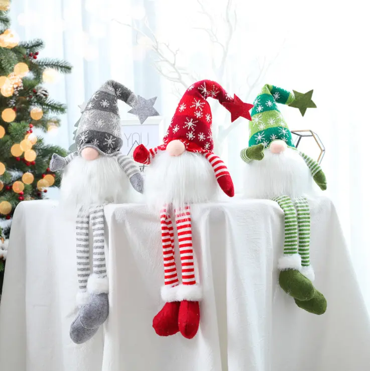 Regalos de navidad que brilla decoración muñeca de la felpa Adornos Niños sin rostro Rudolph muñeca decoración de Navidad 