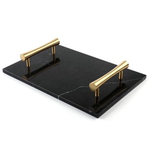 Wholesale Luxury Custom Silver Metal Gift Wedding Decoration <strong>Marble</strong> Serving <strong>Tray</strong> - Product Image 4