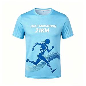 Wholesale Sports T-shirts <b>Polyester</b> Custom Sublimation <b>Tshirts</b> Printing Promotional Blank Marathon Race Running t Shirt - Product Image 1