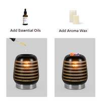 Lampe à cire sans flamme en porcelaine artisanale, diffuseur d'huiles essentielles, lampe de nuit noire, brûleur d'arômes