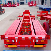Semi-remorque châssis porte-conteneurs télécommandée 3 essieux 40 pieds 60T charge utile maximale suspension pneumatique en acier Chine