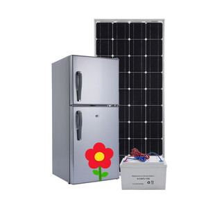 Alimentation <span class=keywords><strong>solaire</strong></span> cc <span class=keywords><strong>12</strong></span> <span class=keywords><strong>volts</strong></span> 24 <span class=keywords><strong>volts</strong></span> double portes mini réfrigérateur 108L - Product Image 1