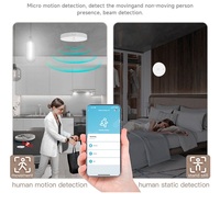 Capteur de présence humaine et d'éclairement Tuya WiFi Radar avec relais intégré et interrupteurs télécommandés pour l'automatisation de l'éclairage domestique intelligent