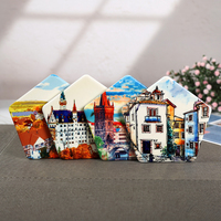Sous-verres hexagonaux en céramique personnalisés imprimés UV, écologiques, résistants à la chaleur, diamètre 12 cm, épaisseur 0,7 cm, dos en liège, vente en gros d'usine en vrac