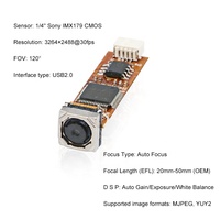 8MP FHD IMX179 Autofokus 120 Sudut Lebar CMOS Endoskop Industri Modul Kamera Analog RGB USB 2.0 5P Lensa UVC Tanpa Driver