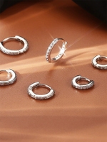 Anting-anting tusuk perak Sterling 925 EK476, model baru bergaya Ins, anting-anting gelang elegan, perhiasan wanita