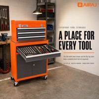 Armoire à outils industrielle multifonction Airaj avec 4 tiroirs, chariot à outils pour ateliers de réparation mécanique
