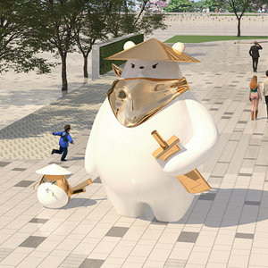 K517 Dessin Animé Art Décor Sculpture Résine Grandes Marques Ornements 3D Urbain Repère IP Durable Moderne Public Loisirs Espace Statues - Product Image 1