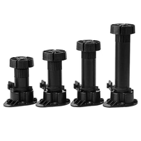 Pieds de meubles de cuisine ronds modernes en PVC réglables 100mm/120mm/150mm pour armoires hôtels et hôpitaux