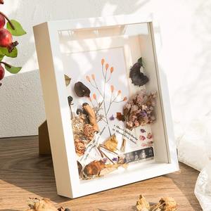 Cadre photo en bois noir à succès aux États-Unis, vente en gros, cadre créatif A4 creux de 3 cm pour spécimens de fleurs séchées, boîte à ombre - Product Image 2