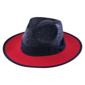 Sombrero de Paja Panamá 2025 para Hombre y Mujer, con Costuras Bicolor, para Verano, Protección Solar, Diseño Liso, para Playa - Product Image 2