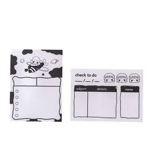 Kaiwaii Briefpapier Creatieve Cartoon Zwart En Wit Tear-Off Sticky Note