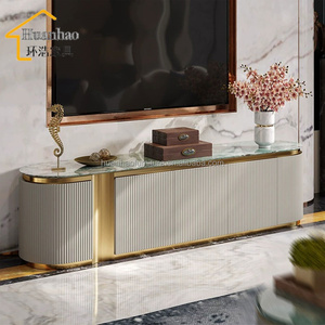Italian Luxury Rock Panel <strong>TV</strong> Stand Set <strong>Simple</strong> Modern Style Solid Top Tea <strong>Table</strong> for Living Room Handmade Storage for Bedroom - Product Image 2