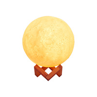 Lampe lunaire 3d pour enfants, veilleuse Led 16 couleurs, batterie Rechargeable avec télécommande & Pat